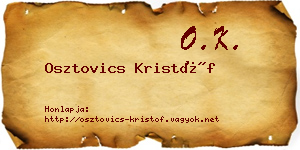 Osztovics Kristóf névjegykártya